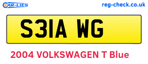 S31AWG are the vehicle registration plates.