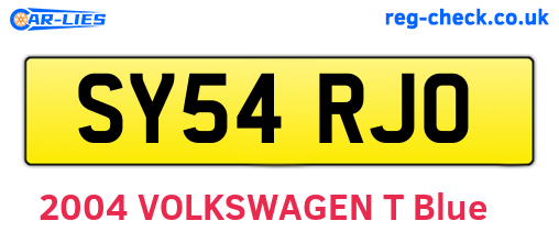 SY54RJO are the vehicle registration plates.