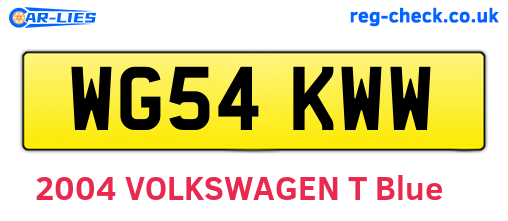 WG54KWW are the vehicle registration plates.