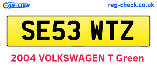 SE53WTZ are the vehicle registration plates.