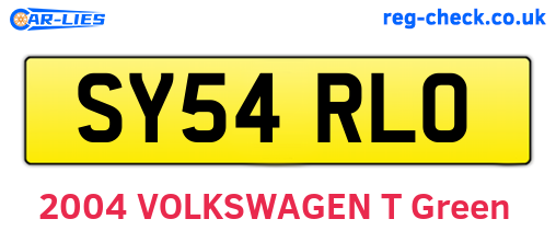 SY54RLO are the vehicle registration plates.