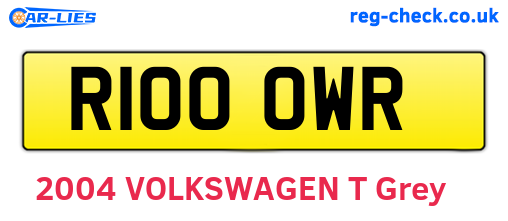 R100OWR are the vehicle registration plates.