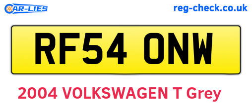 RF54ONW are the vehicle registration plates.
