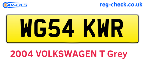 WG54KWR are the vehicle registration plates.