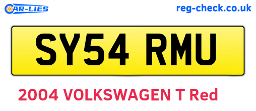 SY54RMU are the vehicle registration plates.