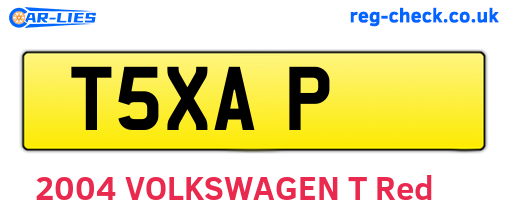 T5XAP are the vehicle registration plates.