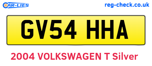 GV54HHA are the vehicle registration plates.