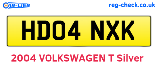 HD04NXK are the vehicle registration plates.