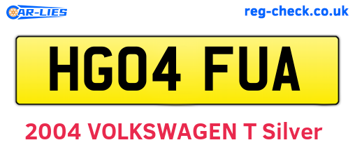 HG04FUA are the vehicle registration plates.
