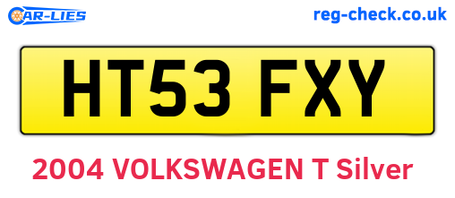 HT53FXY are the vehicle registration plates.