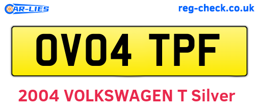 OV04TPF are the vehicle registration plates.