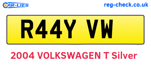 R44YVW are the vehicle registration plates.