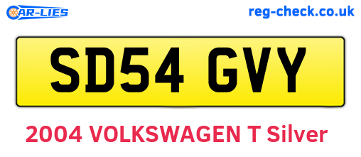 SD54GVY are the vehicle registration plates.