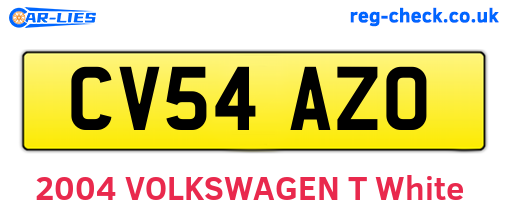 CV54AZO are the vehicle registration plates.