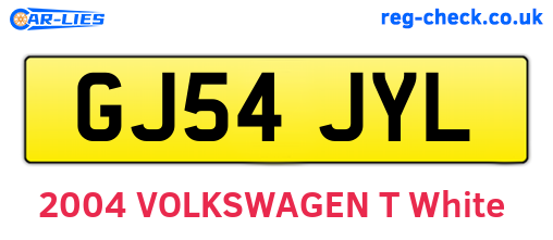 GJ54JYL are the vehicle registration plates.