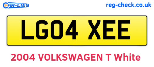 LG04XEE are the vehicle registration plates.