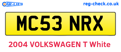 MC53NRX are the vehicle registration plates.