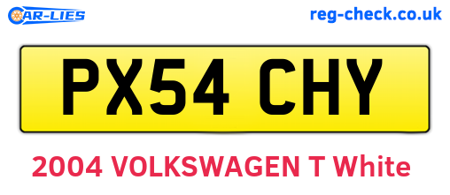 PX54CHY are the vehicle registration plates.
