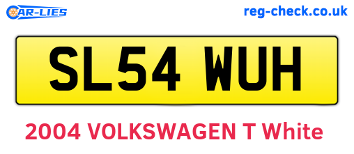 SL54WUH are the vehicle registration plates.