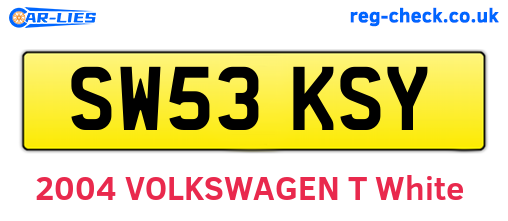 SW53KSY are the vehicle registration plates.