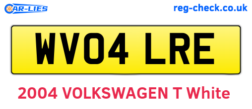 WV04LRE are the vehicle registration plates.