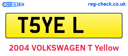 T5YEL are the vehicle registration plates.