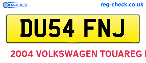 DU54FNJ are the vehicle registration plates.