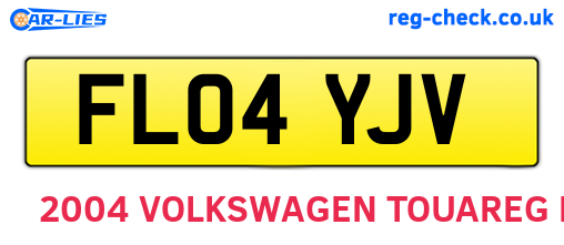 FL04YJV are the vehicle registration plates.