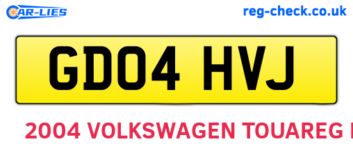 GD04HVJ are the vehicle registration plates.