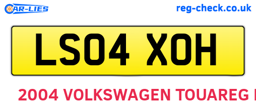 LS04XOH are the vehicle registration plates.