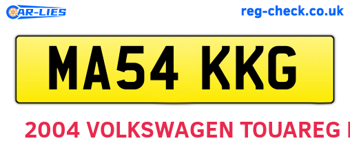 MA54KKG are the vehicle registration plates.
