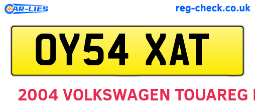 OY54XAT are the vehicle registration plates.