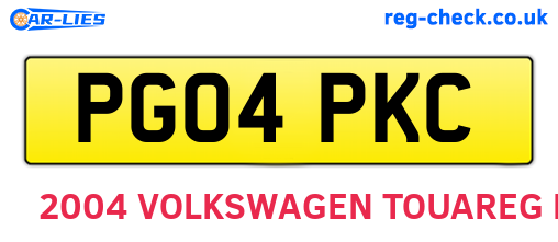 PG04PKC are the vehicle registration plates.