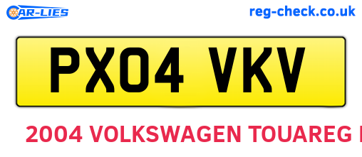 PX04VKV are the vehicle registration plates.