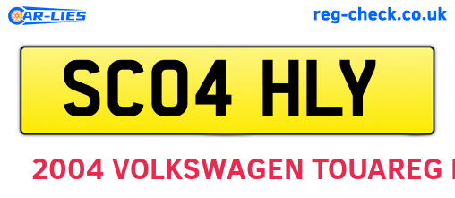 SC04HLY are the vehicle registration plates.