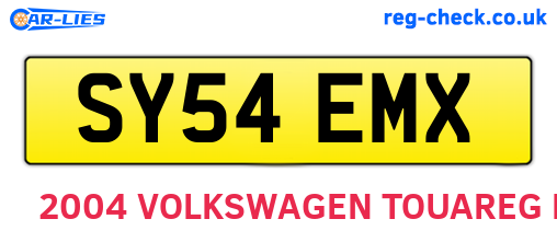SY54EMX are the vehicle registration plates.