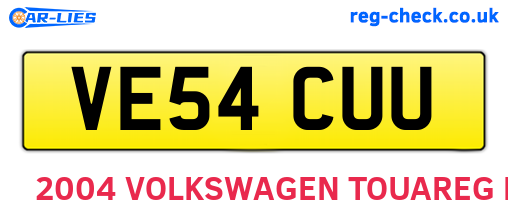 VE54CUU are the vehicle registration plates.