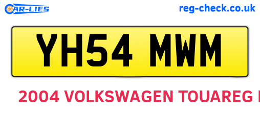 YH54MWM are the vehicle registration plates.