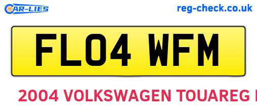 FL04WFM are the vehicle registration plates.