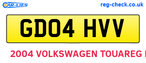 GD04HVV are the vehicle registration plates.