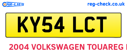 KY54LCT are the vehicle registration plates.