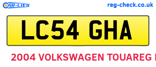 LC54GHA are the vehicle registration plates.