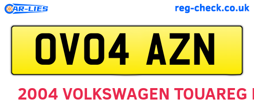 OV04AZN are the vehicle registration plates.