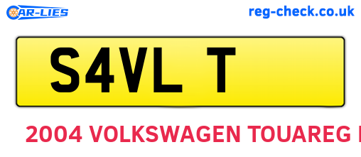 S4VLT are the vehicle registration plates.