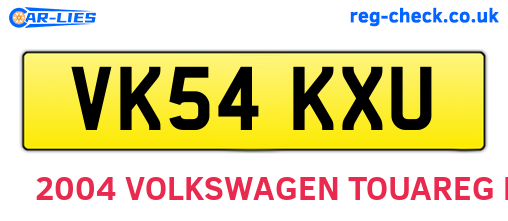 VK54KXU are the vehicle registration plates.