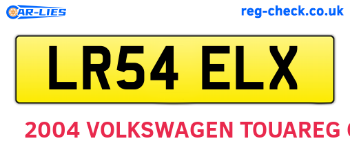 LR54ELX are the vehicle registration plates.