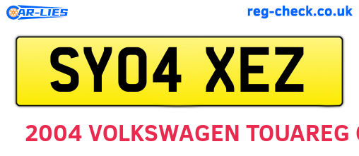 SY04XEZ are the vehicle registration plates.