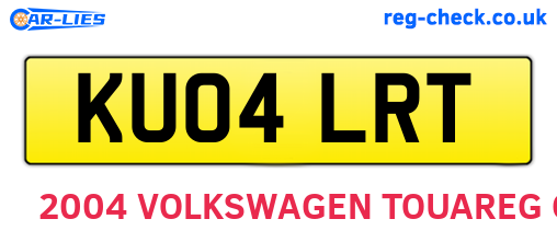 KU04LRT are the vehicle registration plates.