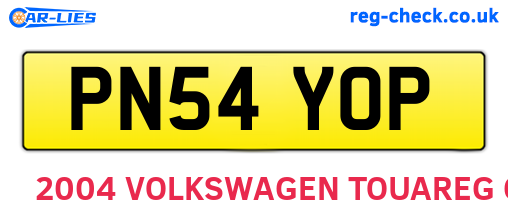 PN54YOP are the vehicle registration plates.