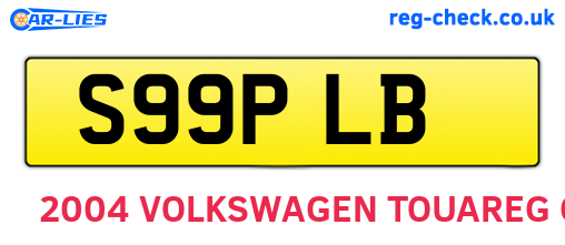 S99PLB are the vehicle registration plates.